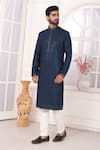 Arihant Rai Sinha_Teal Blue Embroidered Kurta Set _at_Aza_Fashions