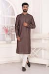 Shop_Arihant Rai Sinha_Brown Silk Embroidery Straight Kurta Set _Online_at_Aza_Fashions