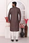Shop_Arihant Rai Sinha_Brown Silk Embroidery Straight Kurta Set _at_Aza_Fashions