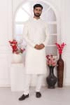 Shop_Arihant Rai Sinha_Cream Silk Embroidery Straight Kurta _Online_at_Aza_Fashions
