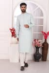 Shop_Arihant Rai Sinha_Mint Silk Embroidery Green Straight Kurta _Online_at_Aza_Fashions