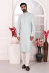Arihant Rai Sinha_Mint Silk Embroidery Green Straight Kurta _at_Aza_Fashions