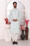 Shop_Arihant Rai Sinha_Mint Silk Embroidery Green Straight Kurta 