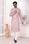 Buy_Arihant Rai Sinha_Purple Silk Embroidery Art Straight Kurta _Online_at_Aza_Fashions