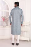 Shop_Arihant Rai Sinha_Blue Silk Embroidery Art Straight Kurta _at_Aza_Fashions