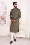 Shop_Arihant Rai Sinha_Green Silk Embroidery Art Straight Kurta _Online_at_Aza_Fashions