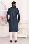 Shop_Arihant Rai Sinha_Blue Silk, Polyester Embroidery Art Straight Kurta _at_Aza_Fashions