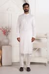 Arihant Rai Sinha_Off White Silk Embroidery Kurta Set _at_Aza_Fashions