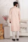 Arihant Rai Sinha_Pink Silk Embroidery Straight Kurta And Aligadhi Pant Set _Online_at_Aza_Fashions