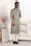 Buy_Arihant Rai Sinha_Green Silk Embroidery Kurta And Off White Pant Set 
