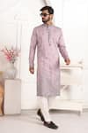 Arihant Rai Sinha_Lilac Silk Embroidery Art Kurta Set _at_Aza_Fashions