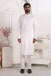 Buy_Arihant Rai Sinha_Off White Silk Embroidery Art Straight Kurta _Online_at_Aza_Fashions