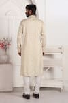Shop_Arihant Rai Sinha_Beige Silk Embroidery Art Straight Kurta _at_Aza_Fashions