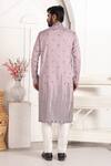 Arihant Rai Sinha_Lilac Silk Embroidery Straight Kurta _Online_at_Aza_Fashions
