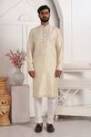 Buy_Arihant Rai Sinha_Beige Straight Kurta With Mirror Work _Online_at_Aza_Fashions