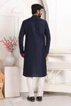 Shop_Arihant Rai Sinha_Blue Silk Embroidery, Mirrors Banarasi Straight Kurta _at_Aza_Fashions