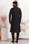 Shop_Arihant Rai Sinha_Black Silk Embroidery, Mirrors Straight Kurta With Work _at_Aza_Fashions