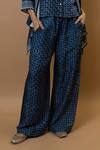 Krishna Mehta_Blue Indigo Block-printed Jacket _at_Aza_Fashions