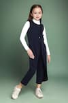 Buy_Samyukta Singhania_Blue Cotton Single Button French Terry Jumpsuit _at_Aza_Fashions
