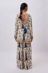 Shop_Payal Singhal_Cream Blue Forest Whisper Print Kurta Set _at_Aza_Fashions