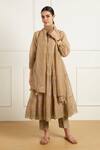 Buy_Arcvsh by Pallavi Singh_Beige Gathered Anarkali Set _at_Aza_Fashions