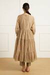 Shop_Arcvsh by Pallavi Singh_Beige Gathered Anarkali Set _at_Aza_Fashions