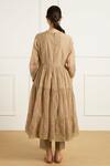 Shop_Arcvsh by Pallavi Singh_Beige Gathered Anarkali Set With Pants _at_Aza_Fashions