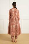 Shop_Arcvsh by Pallavi Singh_Peach Almond Pleated Kurta Set _at_Aza_Fashions