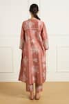 Shop_Arcvsh By Pallavi Singh_Peach Silk, Chanderi, Organza Lace, Embroidery Round Discharge Print Kurta Set _at_Aza_Fashions