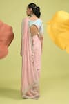Shop_Rishi and Vibhuti_Blush Elysian Designer Dusty Pink Saree Set _at_Aza_Fashions