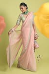 Buy_Rishi and Vibhuti_Blush Elysian Designer Dusty Pink Saree Set _at_Aza_Fashions