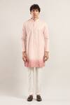Rng Safawala_Pink Embroidery Ombre Chikankari Kurta Set _Online_at_Aza_Fashions