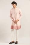 Buy_Rng Safawala_Pink Embroidery Ombre Chikankari Kurta Set _at_Aza_Fashions