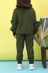 Shop_Samyukta Singhania_Green Cotton Frilled Full Sleeve Top And Jogger Set _at_Aza_Fashions