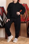 Buy_Samyukta Singhania_Black Cotton Front Bow Top And Jogger Set _Online_at_Aza_Fashions