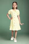 Buy_Samyukta Singhania_Yellow Cotton Fit And Flare Dress For Girls _at_Aza_Fashions