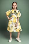Buy_Samyukta Singhania_White Floral Fit And Flare Dress For Girls _at_Aza_Fashions