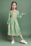 Buy_Samyukta Singhania_Green Girls Fit And Flare Dress For Girls _at_Aza_Fashions