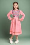 Buy_Samyukta Singhania_Pink Fit And Flare Cotton Dress For Girls _at_Aza_Fashions