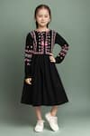 Buy_Samyukta Singhania_Black Girls Cotton Fit And Flare Dress For Girls _at_Aza_Fashions