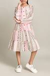 Shop_Petite Pomme_Pink Cotton Floral Print Fit And Flare Dress_Online_at_Aza_Fashions
