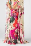 Basanti - Kapde Aur Koffee_Pink Crepe Embroidered Cape Set _at_Aza_Fashions