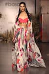 Buy_Basanti - Kapde Aur Koffee_Pink Crepe Embroidered Cape Set _at_Aza_Fashions