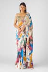 Basanti - Kapde Aur Koffee_Multi Color Embroidered Saree Set _Online_at_Aza_Fashions