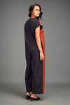 Shop_Deepika Arora_Rust Two-tone Cap Sleeve Jumpsuit _at_Aza_Fashions