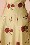 Buy_Dressfolk_Green Chanderi Sweetheart Neck Floral Hand Block Printed Midi Dress _Online_at_Aza_Fashions