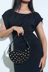 Buy_Trov_Black Studs Aylin Crescent Handbag _at_Aza_Fashions