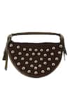 Shop_Trov_Brown Studs Aylin Crescent Handbag _at_Aza_Fashions