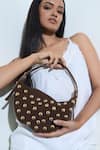 Buy_Trov_Brown Studs Aylin Crescent Handbag _at_Aza_Fashions