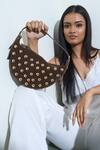 Trov_Brown Studs Aylin Crescent Handbag _Online_at_Aza_Fashions